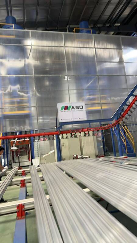 Full-Automatic  Loading  and unloading System Customized for Customers  Vertical Powder Coating Line for Aluminum Profiles
