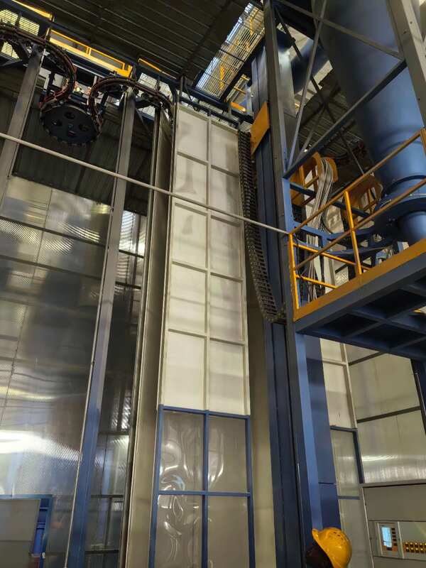 Waste Air Treatment System Powder Coating Aluminum Profiles Vertical Powder Coating Line