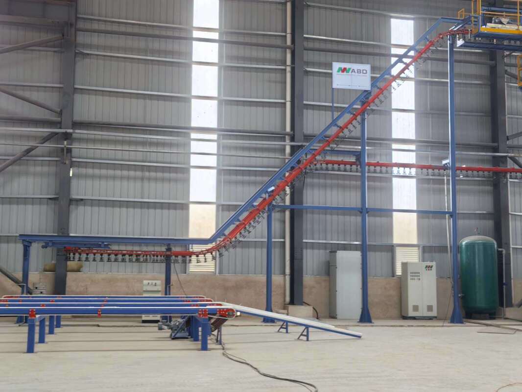 On-line Pre-treatment Rinsing System Aluminum Profiles Vertical Powder Coating Line