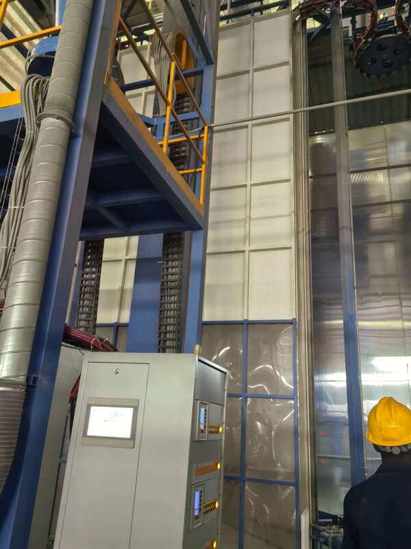 Big Cyclone Recovery System Aluminum Profiles Vertical Powder Coating Line