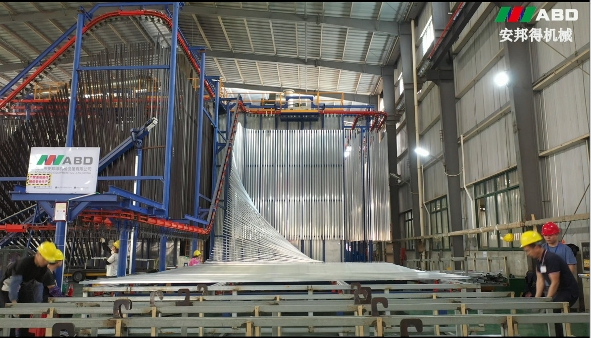 Automated electrostatic Powder Coating Line for aluminium profile
